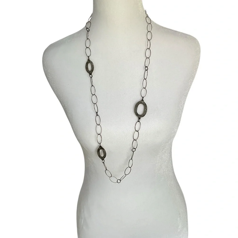 SILPADA N1506 Retired Sterling Silver Oval Link Necklace 35'' Long